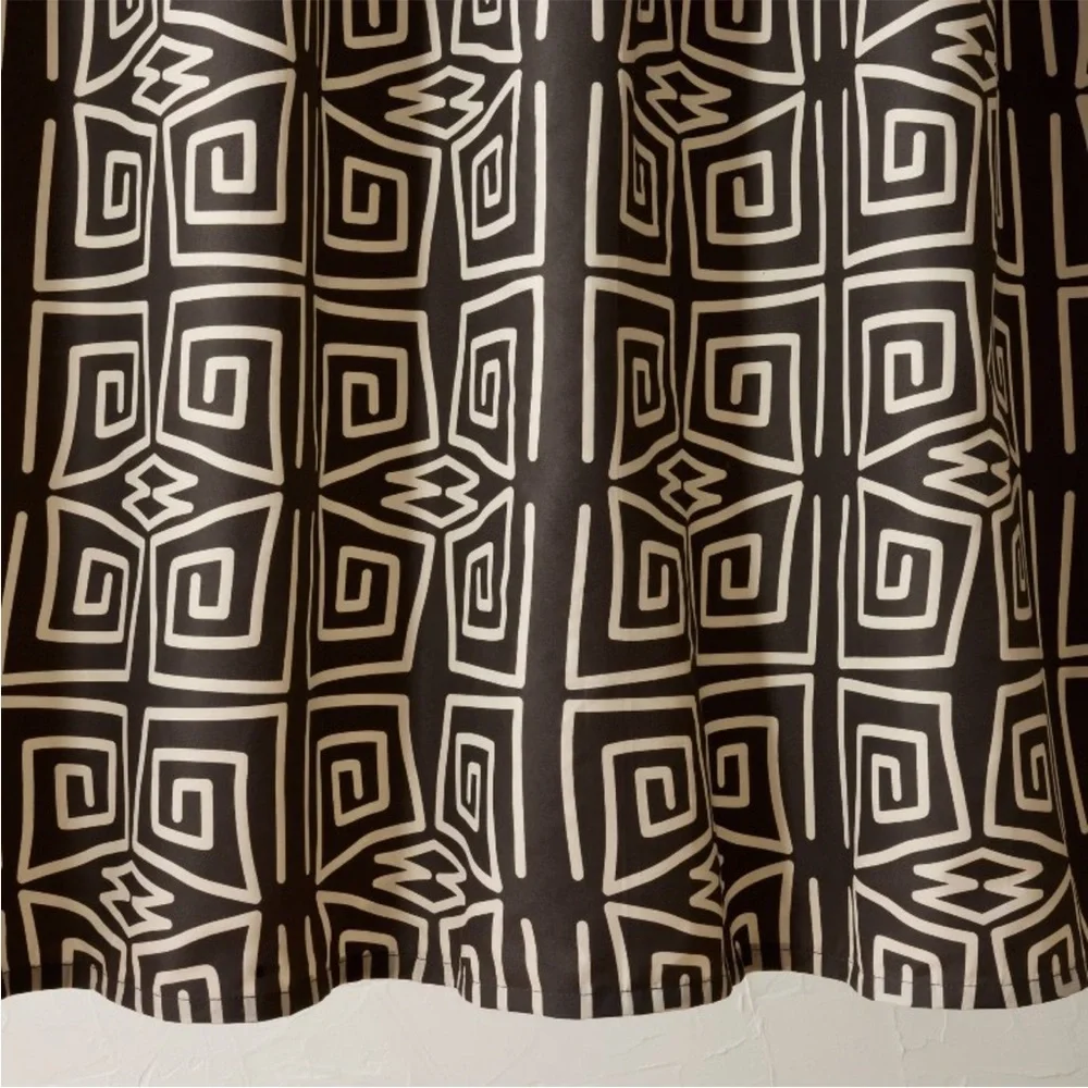 JUNGALOW X OPALHOUSE NWT 13pc shower curtain with hooks -black/white -NO HOOKS